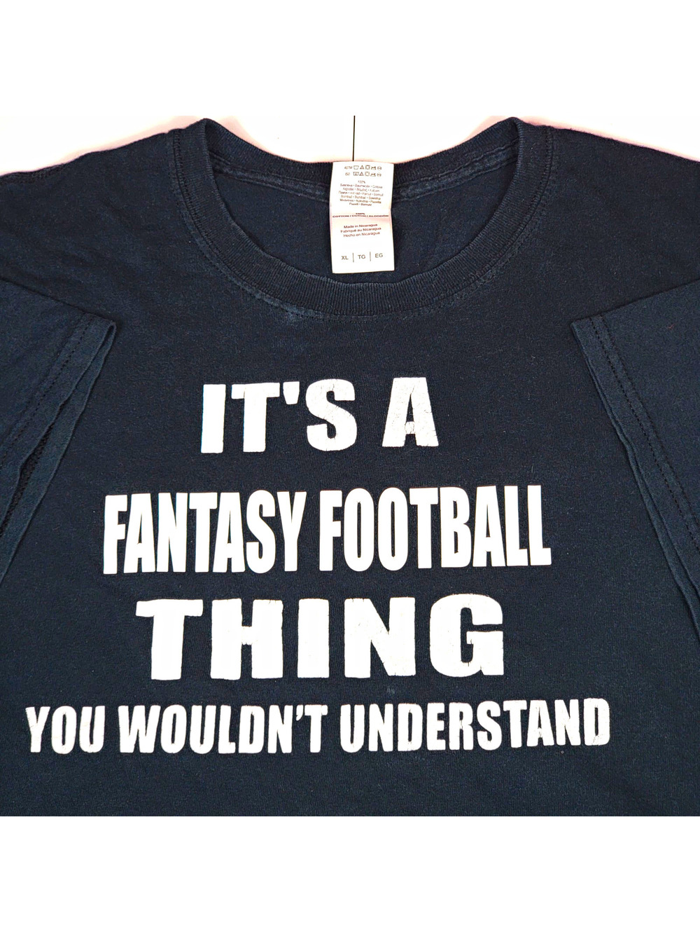 Vintage Fantasy Football Black Graphic T-Shirt XL Gildan NFL